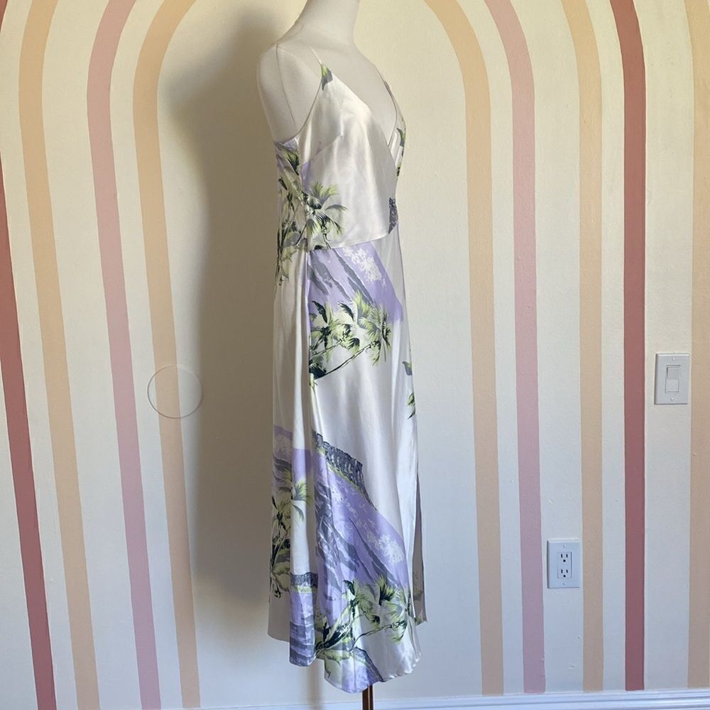 UO Kelly Surplice Midi Printed Slip Dress Size Medium - Picture 7 of 15